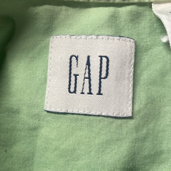 Y2K Gap short sleeve button-down blouse, 100% cotton shirt green women’s size XS - Picture 6 of 8